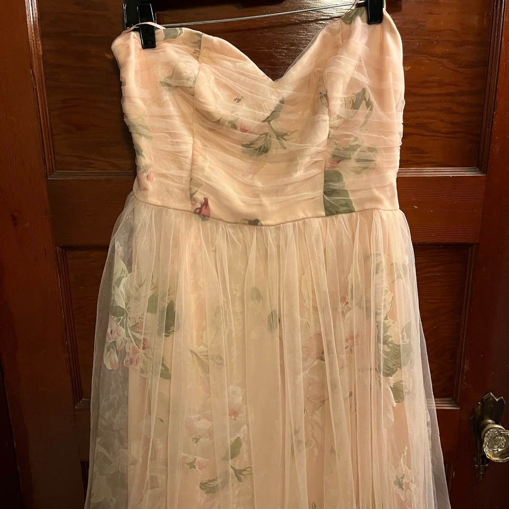 Blush pink gown for Prom or Wedding. Floral